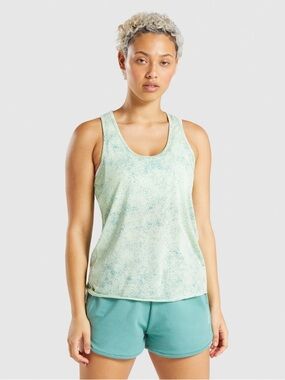 Gymshark Green Speckled Racerback Tank Top Size M Athletic Gym